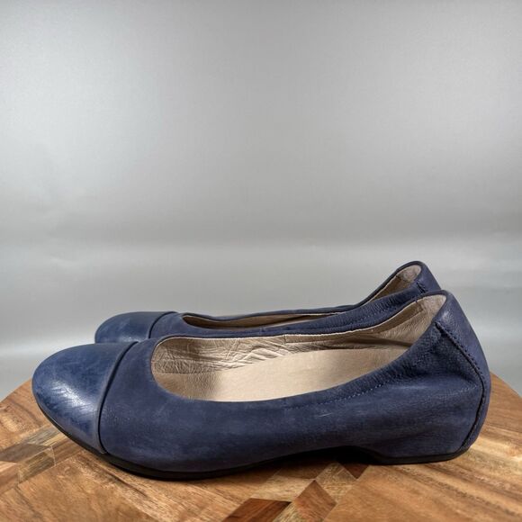Dansko Lisanne Women’s EU 39 US 8.5-9 Blue Leather Cap Toe Ballet Flats‎ - Picture 3 of 7